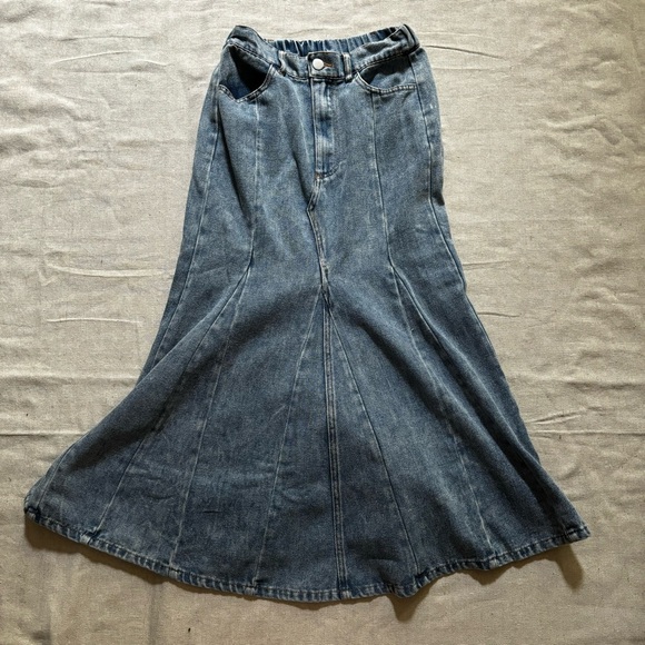 HYFVE • nwot Denim Flare Maxi Skirt - Picture 5 of 8